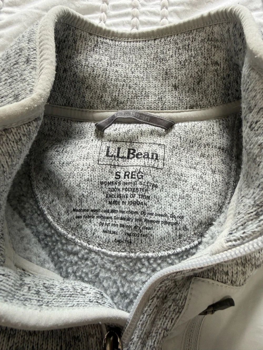 L.L.Bean Gray Sweater Fleece Zip Vest Size Small